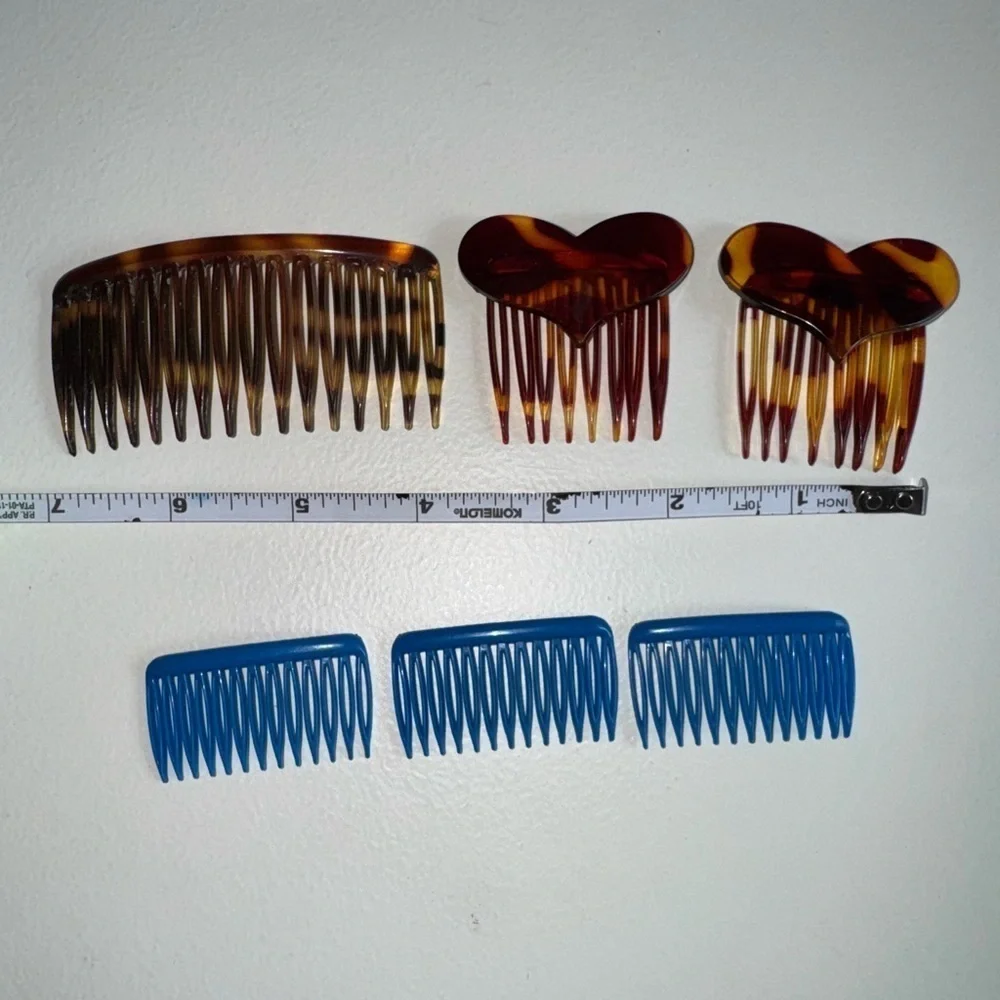 Goody Vintage 80s Goody Side Combs Tortoise Shell Lot